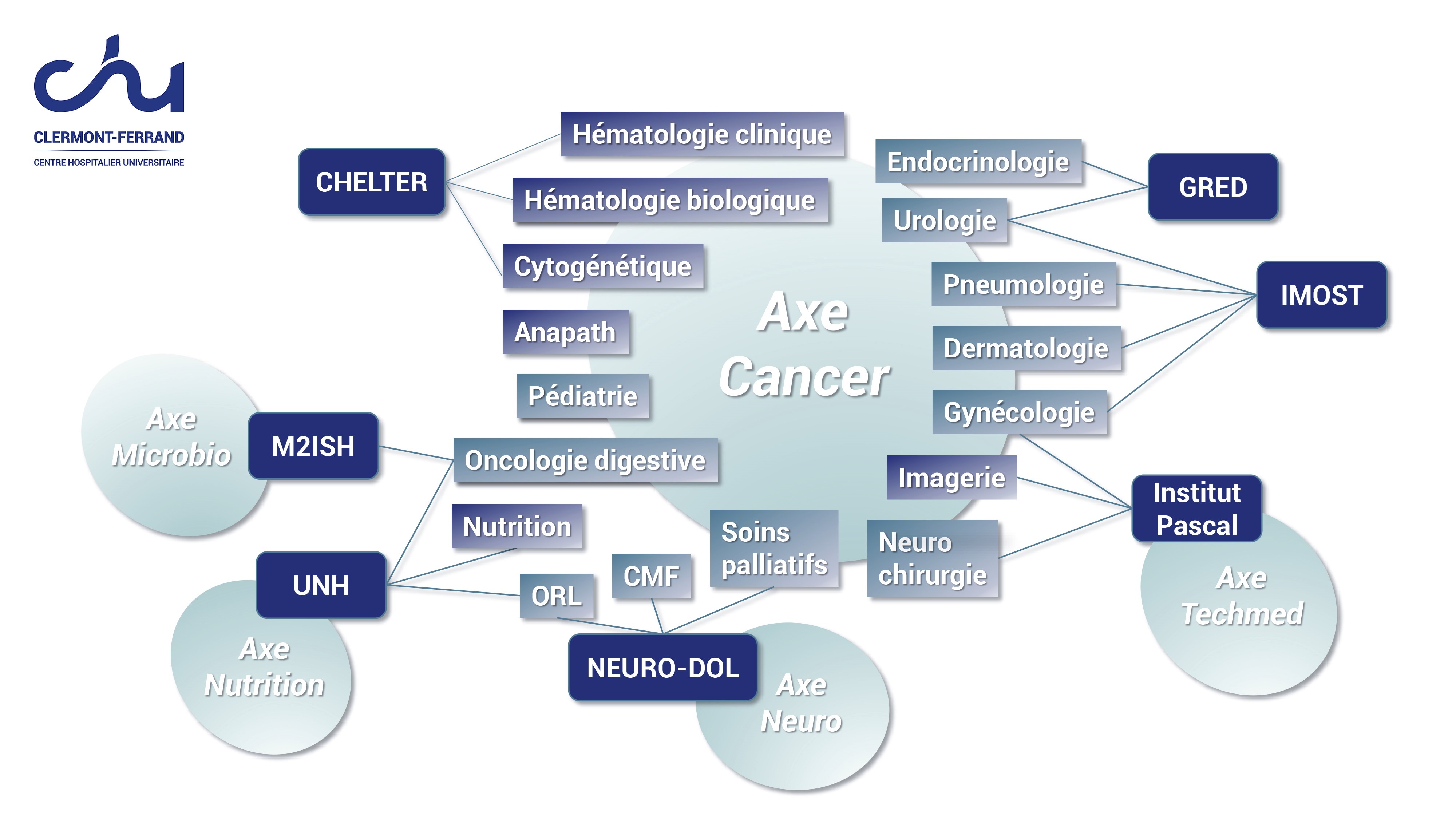 Structure et interactions de l’Axe Cancer du CHU de Clermont-Ferrand